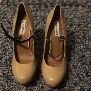 Tan and salmon heels, worn once
